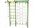 Детский спортивный комплекс ДСК "Пионер-С4Л" с комбинированной лестницей (пристеночный) зелено-желтый