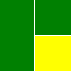 Зеленый с зелёно-жёлтой крышей