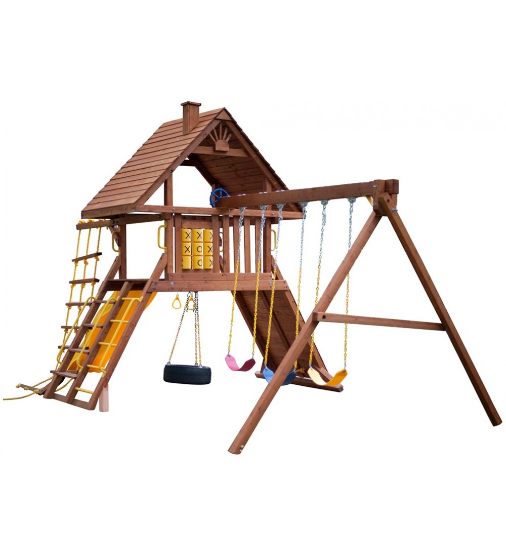 Детская игровая площадка Зарница с деревянной крышей — купить по низкой  цене в интернет-магазине: фото, отзывы