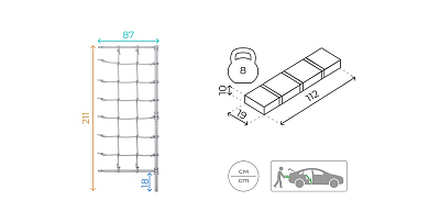 ROMANA Dop7 Комплект с канатным лазом пристенный