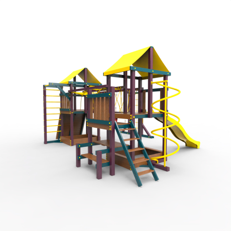 Детская площадка Пикник «Лила» Кракен Компакт с турником и шведской стенкой
