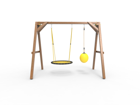 Деревянные качели Пикник 2 "Оптимус" (качели гнездо 1м + качели drop)