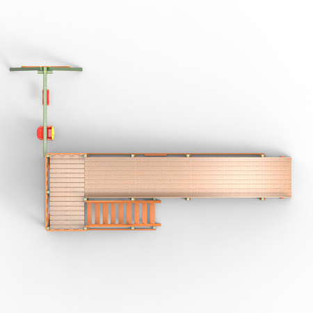 Детская площадка - деревянная горка Пикник "Зима №3" Вега с качельной балкой