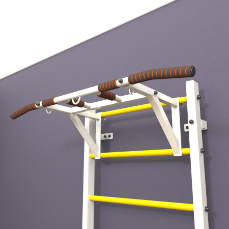 картинка Шведская стенка «LittleSport» White Pull-Up 3.0 желтые ступени от магазина Лазалка