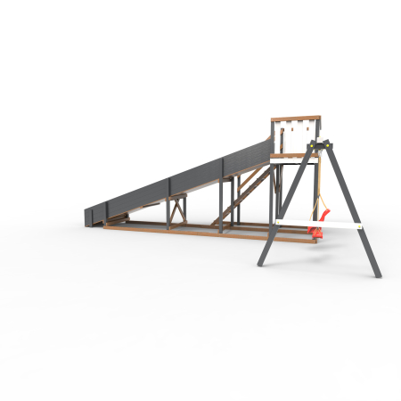 Детская площадка - деревянная горка Пикник "Зима №3" Ультра с качельной балкой