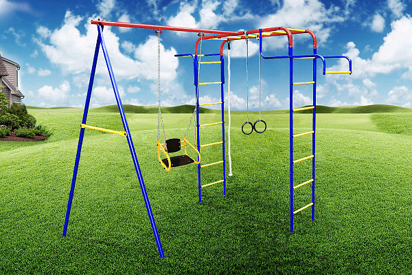 картинка Детский спортивный комплекс для дачи Пионер "Дачный мини" (ЦК-2Д) от магазина Лазалка