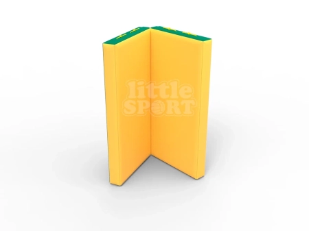 картинка Мат кожзам LittleSport (100х100х10см) складной в 2 сложения зеленый/желтый от магазина Лазалка