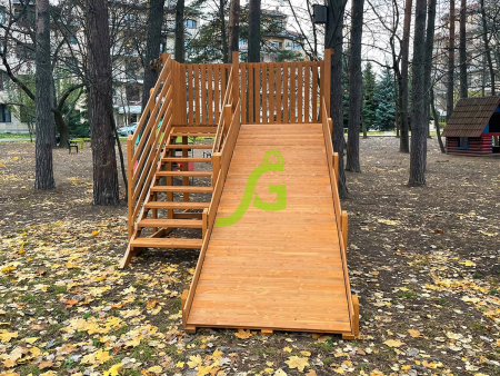 Деревянная зимняя горка "IgraGrad Snow Fox", скат 4 м