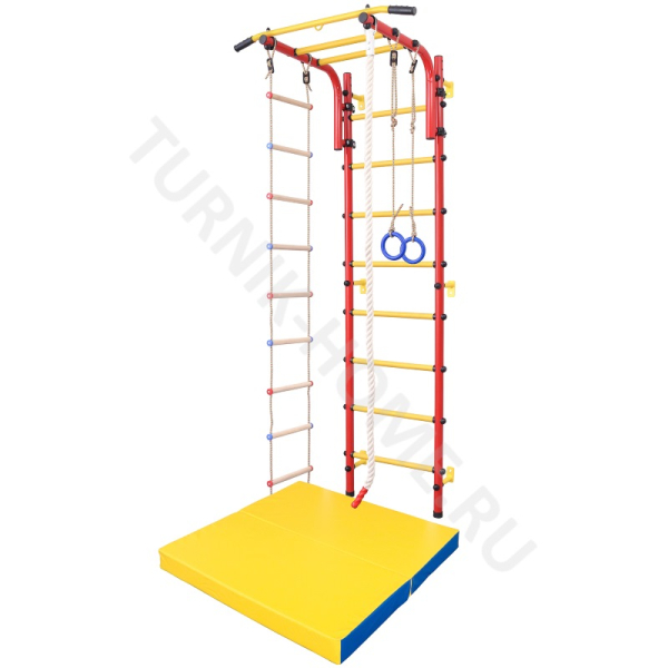 Детский спортивный комплекс ДСК "Turnik Home" с регулируемым турником (красный-желтый)