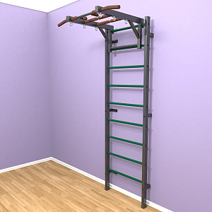 Шведская стенка «LittleSport» Graphite Long зеленые ступени