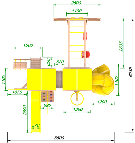 Детская площадка Пикник "Оптимус" Пацифик Light с винтовой трубой