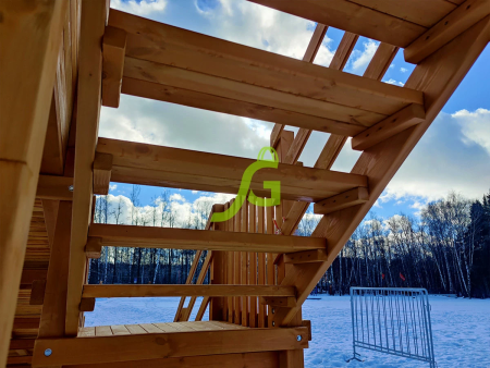 картинка Зимняя деревянная горка "IgraGrad Snow Fox (Домик)", скат 10 м от магазина Лазалка