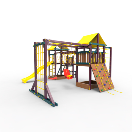 Детская площадка Пикник «Лила» Кракен Компакт с турником и шведской стенкой