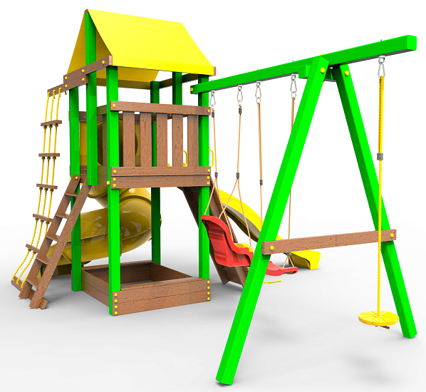 Детская игровая площадка Пикник  "Элит" с винтовой трубой (зеленый)