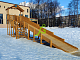 картинка Зимняя деревянная горка "IgraGrad Snow Fox (Домик)", скат 10 м от магазина Лазалка