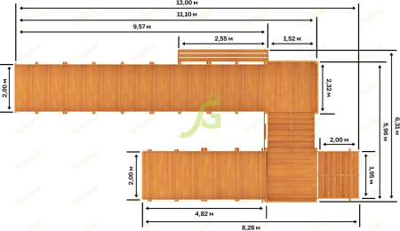 Зимняя горка "IgraGrad Snow Fox", скат 10 м (мод. 3)