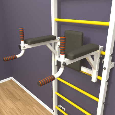 Шведская стенка «LittleSport» White Pull-Up 2.0 желтые ступени