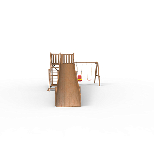 Детская площадка - деревянная горка Пикник "Зима №3" Оптимус с качельной балкой