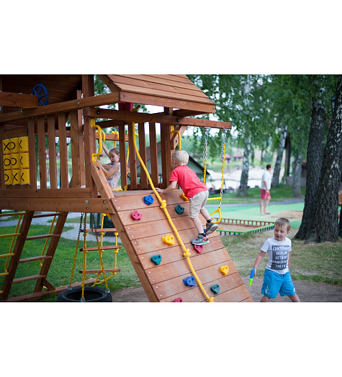картинка Детская игровая площадка Зарница с деревянной крышей от магазина Лазалка