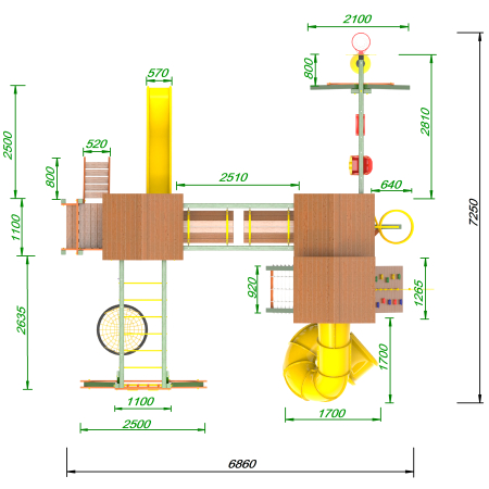 Детская площадка Пикник "Вега Д" Стэйдж Бонд с трубой