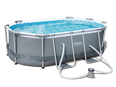 Каркасный овальный бассейн 300х200х84 см, 3668л, фильтр-насос 1249 л/ч, Bestway, 56617 BW