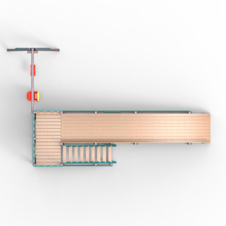 Детская площадка - деревянная горка Пикник "Зима №3" Лила с качельной балкой