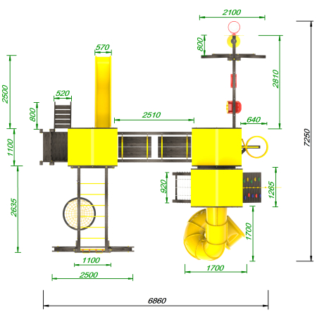 Детская площадка Пикник "Black" Стэйдж Бонд с трубой