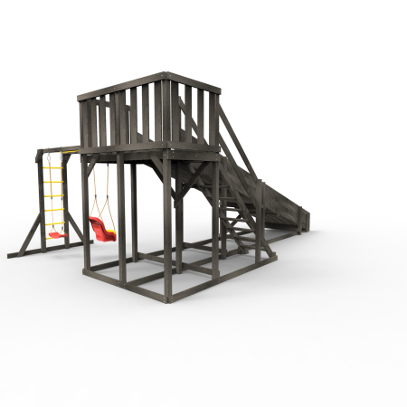 Детская площадка - деревянная горка Пикник "Зима №3" Блэк с рукоходом