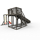 Детская площадка - деревянная горка Пикник "Зима №3" Black с рукоходом