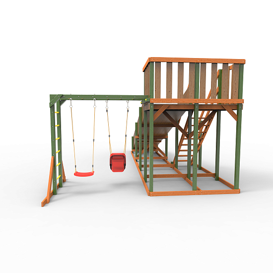 Детская площадка - деревянная горка Пикник "Зима №3" Вега с рукоходом