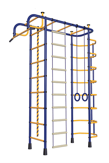 Детский спортивный комплекс ДСК "Пионер-2" 4-х опорный синий-желтый, 2,9-3,4м