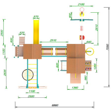 Детская площадка Пикник "Лэйк Д" Стэйдж Бонд с шестом