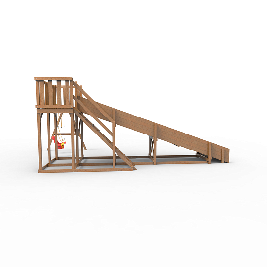 Детская площадка - деревянная горка Пикник "Зима №3" Оптимус с качельной балкой