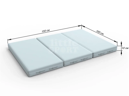 картинка Мат кожзам LittleSport (100х150х10см) складной в 3 сложения серый от магазина Лазалка