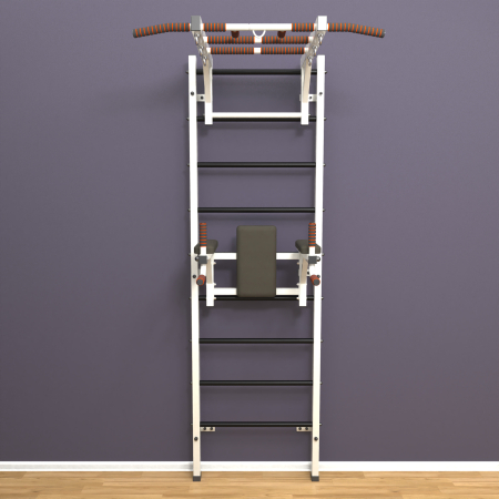 картинка Шведская стенка «LittleSport» White Long 2.0 черные ступени от магазина Лазалка