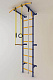 картинка Детский спортивный уголок ДСК "Лидер C1Нм" (пристеночный)(усиленный) турник широкий хват (Синий/Жёлтый, ПВХ) от магазина Лазалка