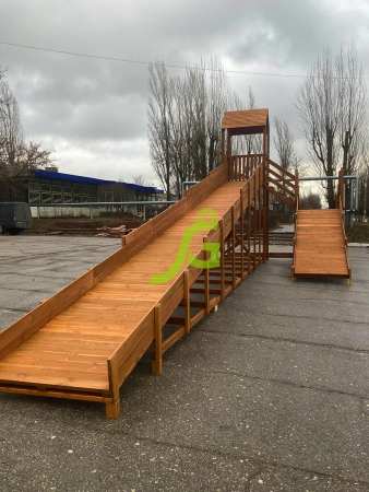 Зимняя деревянная горка "IgraGrad Snow Fox 12 м" с двумя скатами