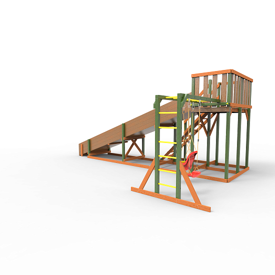 Детская площадка - деревянная горка Пикник "Зима №3" Вега с рукоходом