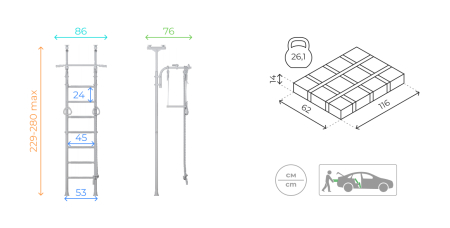 Комплекс «Шведская стенка ROMANA R5 Kometa» 01.20.7.06.490.03.00-24