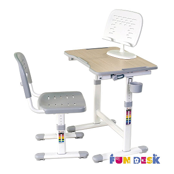 Комплект парта и стул-трансформеры FunDesk Piccolino ll Grey (серый)