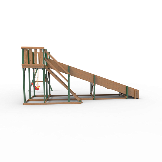 картинка Детская площадка - деревянная горка Пикник "Зима №3" Форест с качельной балкой от магазина Лазалка