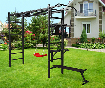 Уличная шведская стенка Sv Sport рукоход У519 (Турник/Брусья/Стойка/Скамья/"Лодочка")