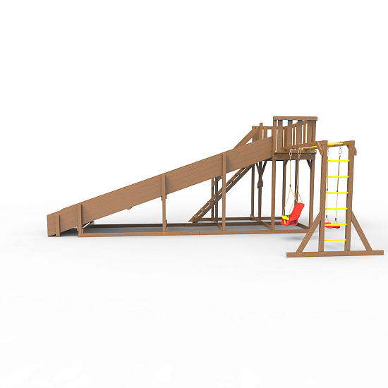 Детская площадка - деревянная горка Пикник "Зима №3" Оптимус с рукоходом