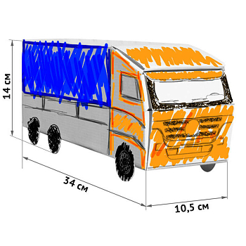картинка Картонный домик-раскраска "Шустрый фургон" от магазина БэбиСпорт