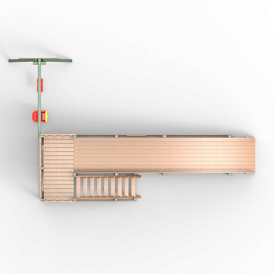 картинка Детская площадка - деревянная горка Пикник "Зима №3" Форест с качельной балкой от магазина Лазалка