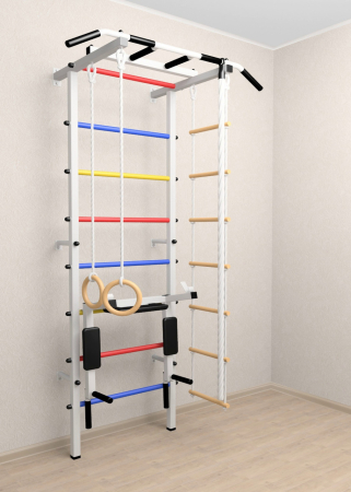 Шведская стенка Sv Pro 803 (Турник Pro/Брусья/стойка/Канат/Кольца/Лестница)