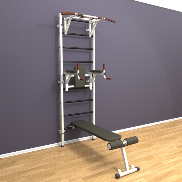 картинка Шведская стенка «LittleSport» White Pull-Up 3.0 черные ступени от магазина Лазалка