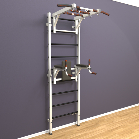 картинка Шведская стенка «LittleSport» White Long 2.0 черные ступени от магазина Лазалка