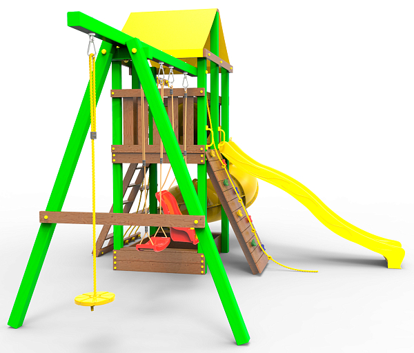 Детская игровая площадка Пикник  "Элит" с винтовой трубой (зеленый)