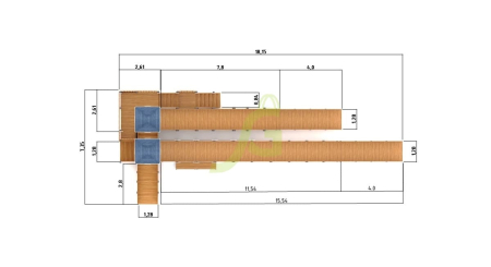 картинка Зимняя деревянная горка "IgraGrad Snow Fox 19" с тремя скатами от магазина Лазалка